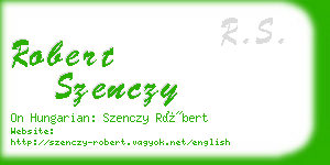 robert szenczy business card